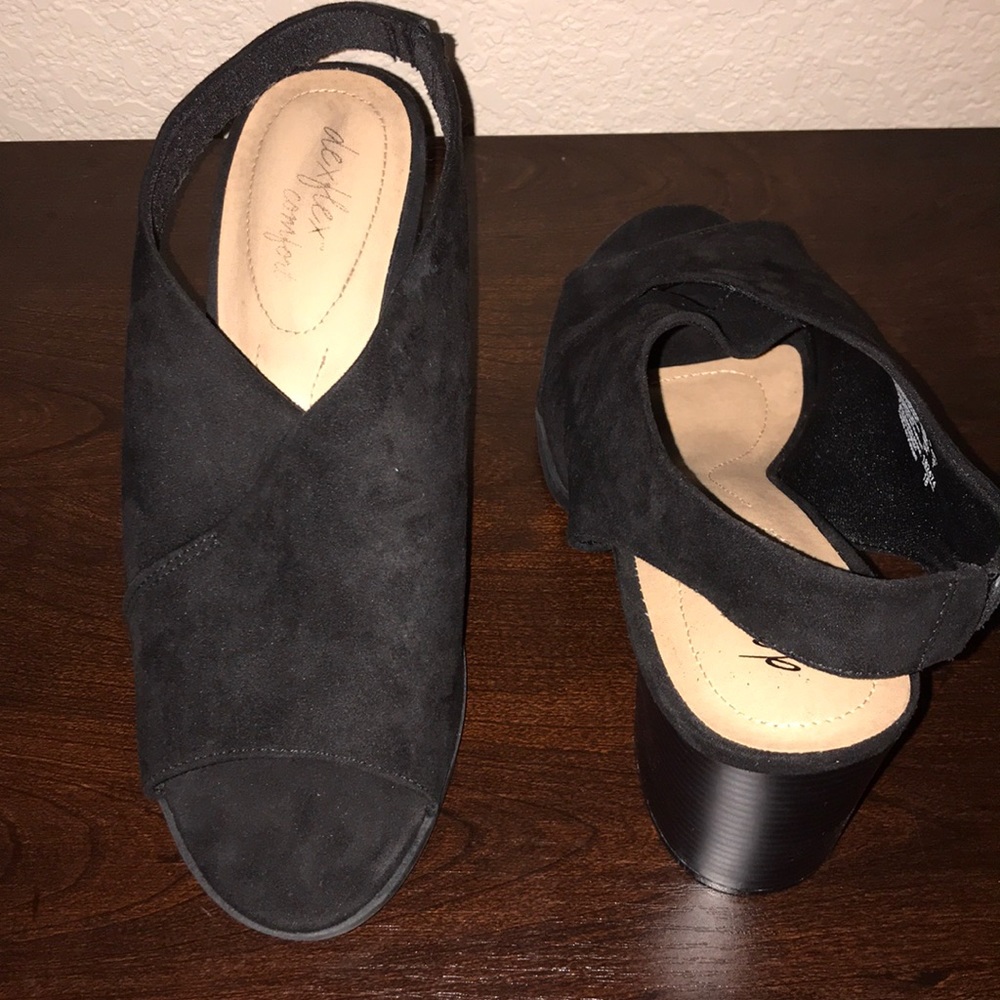 Sling back heeled open toe sandals